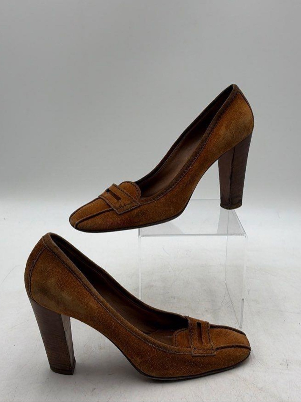 PRADA Brown Suede Heels Pumps